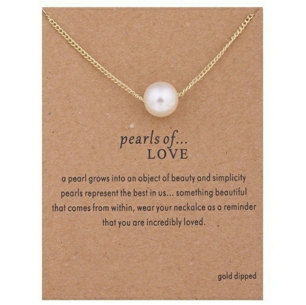 TWO FOR $12 -- dainty gold necklace - Pearls